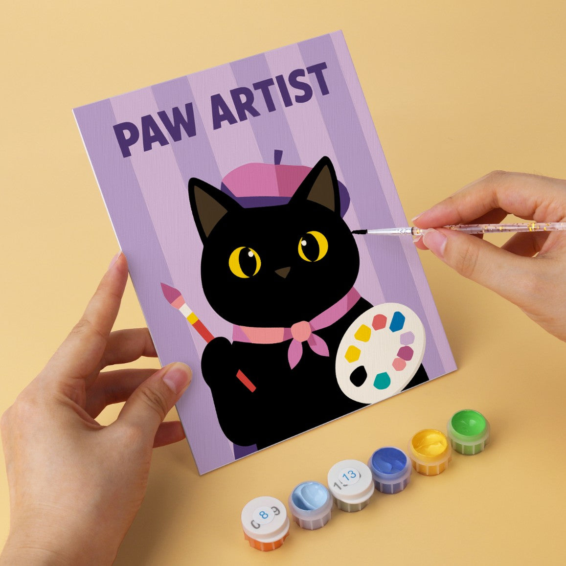 6 Wooden Board Mini Paintings – Cat of All Trades
