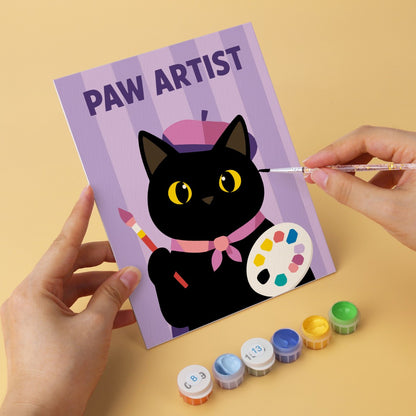 6 Wooden Board Mini Paintings – Cat of All Trades