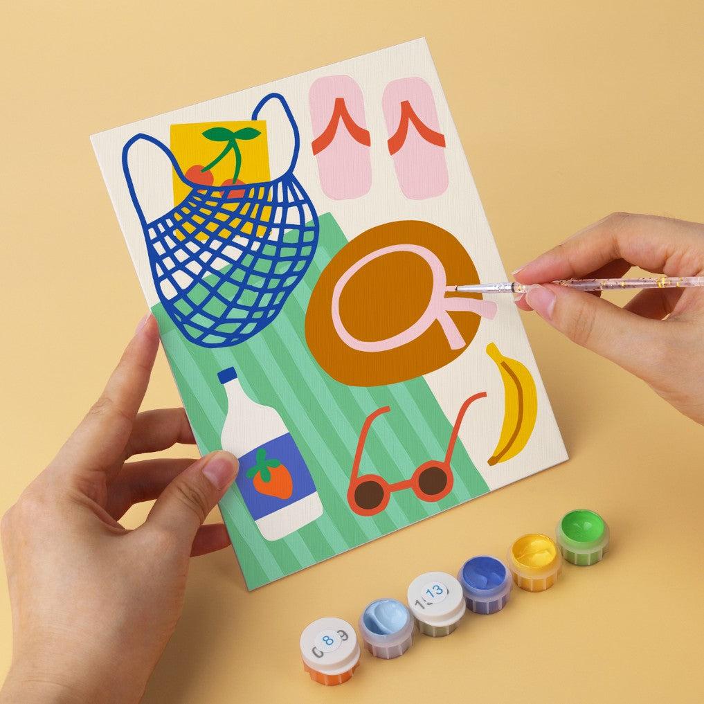 6 Wooden Board Mini Paintings – Bold Tropical Vacay