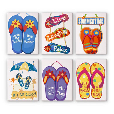 Paint by numbers - 6 Mini Paintings - Flip-Flop Summer Set