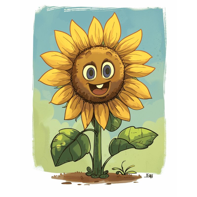 Happy Sunflower | Paint by Numbers-Paint by numbers