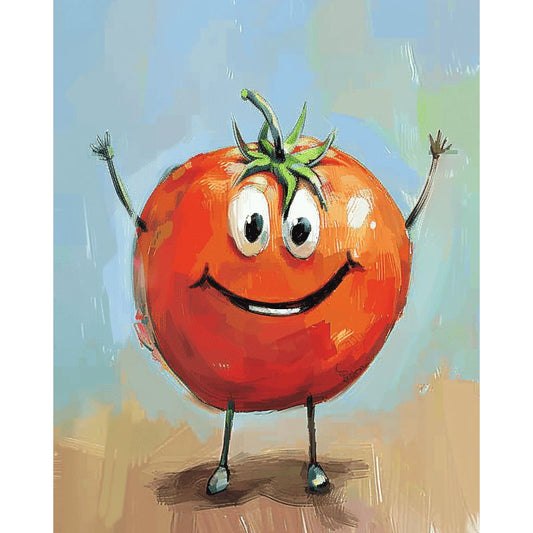 Happy Tomato | Paint by Numbers-Paint by numbers