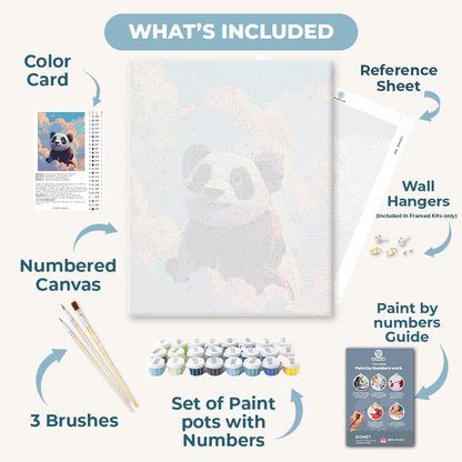Panda in the clouds | Paint by Numbers