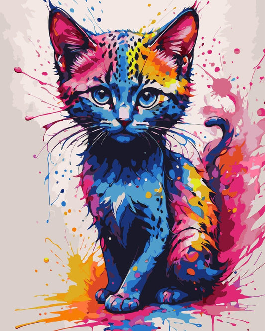 Cat - Color Splash | Paint by Numbers-Paint by numbers