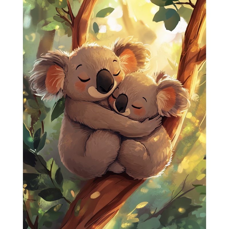 2 Cute Koalas | Paint by Number-Paint by numbers