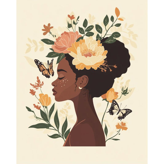 African Flower Lady | Paint by Numbers-Paint by numbers
