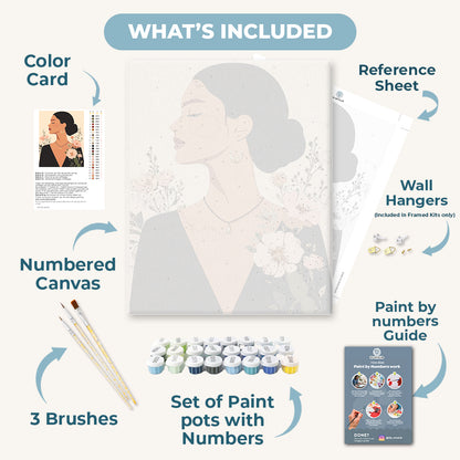 Elegant Flower Woman | Paint by Numbers