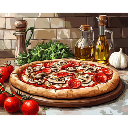 Italian Pizza | Paint by Numbers-Paint by numbers