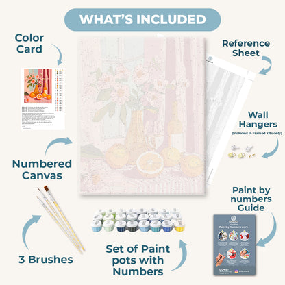 Orange Wine and Flowers | Paint by Numbers