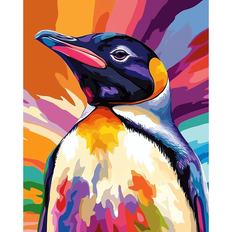 Abstract Colorful Penguin | Paint by Numbers-Paint by numbers