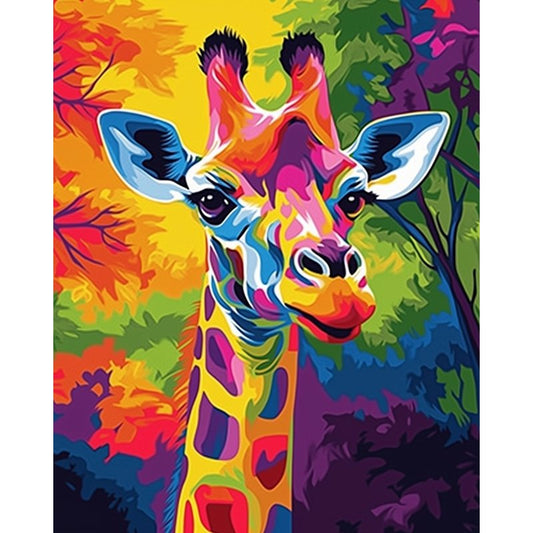 Abstract Colorful Giraffe | Paint by Numbers-Paint by numbers