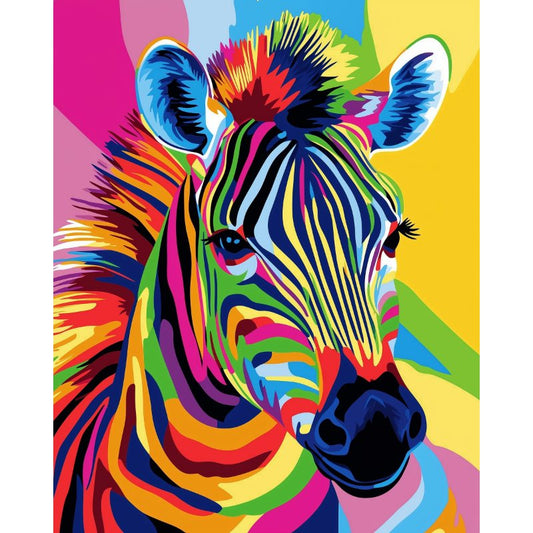 Abstract Colorful Zebra | Paint by Numbers-Paint by numbers