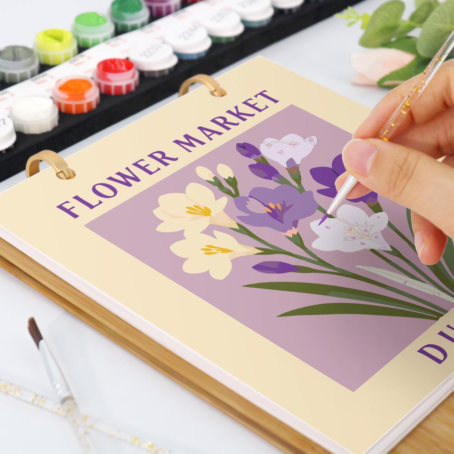 2027 Paint by Numbers Desk Calendar | Flower Market Edition