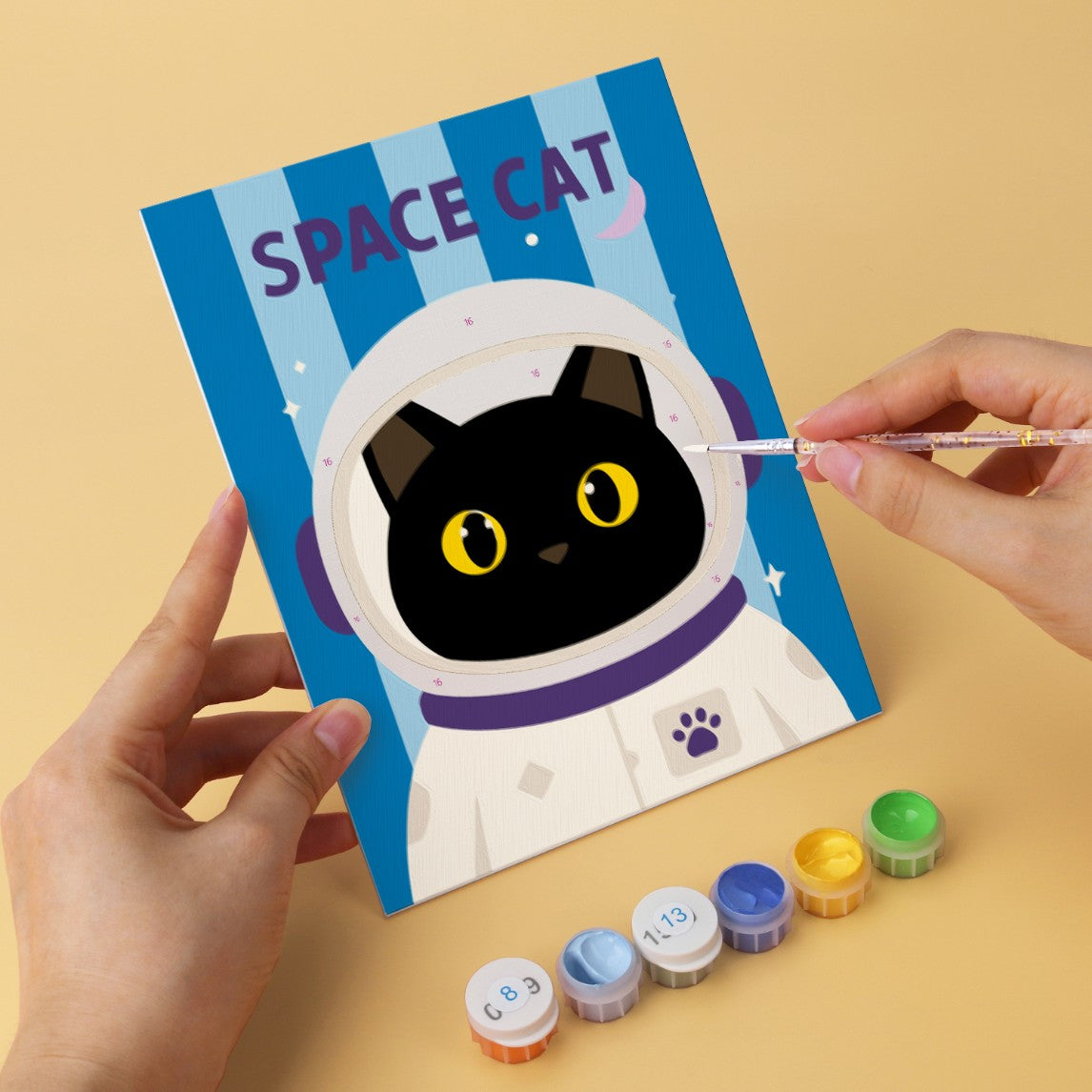 6 Wooden Board Mini Paintings – Cat of All Trades