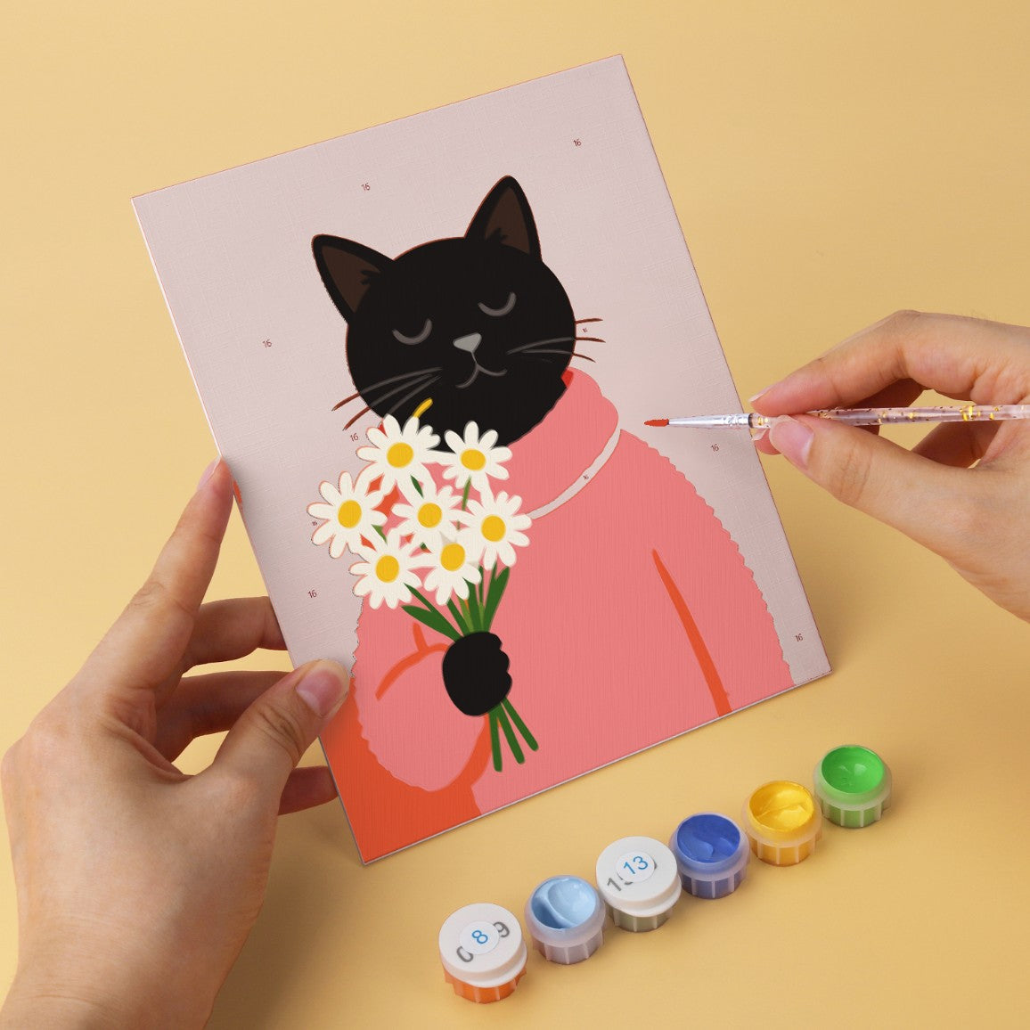 6 Wooden Board Mini Paintings – Cozy Cat Sason