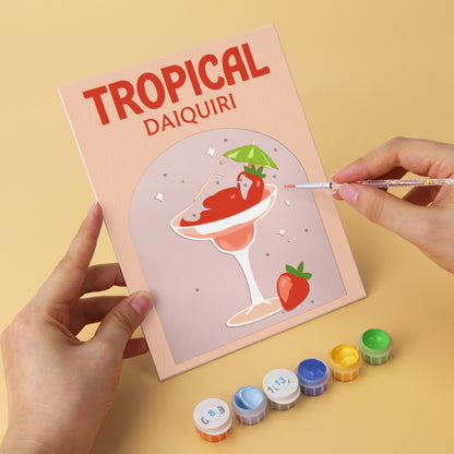 6 Wooden Board Mini Paintings – Colorful Cocktails