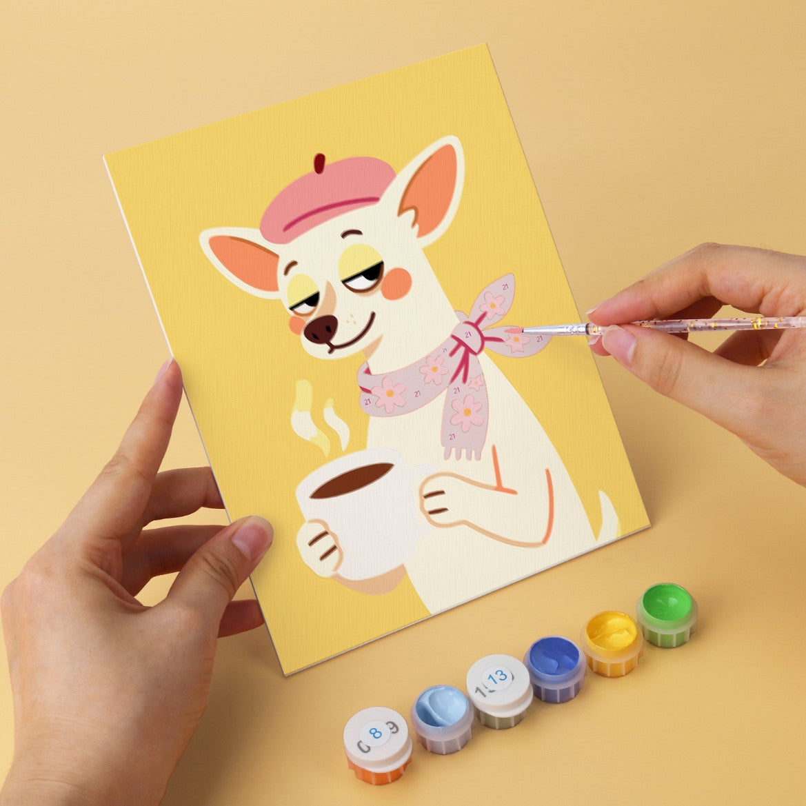 6 Wooden Board Mini Paintings – Dapper Dogs