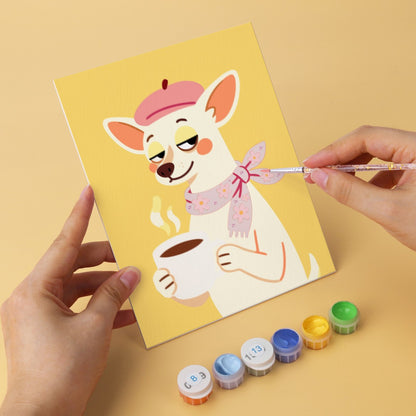 6 Wooden Board Mini Paintings – Dapper Dogs