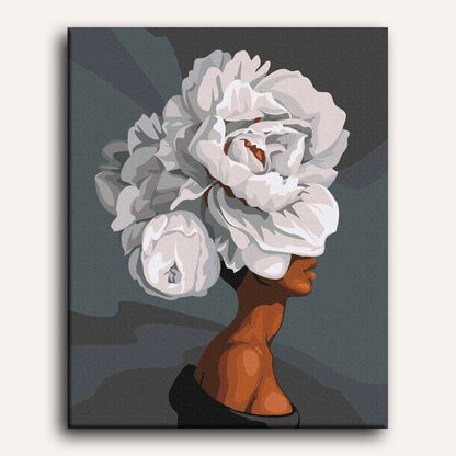 Woman with Flowery Hair | Paint by Numbers