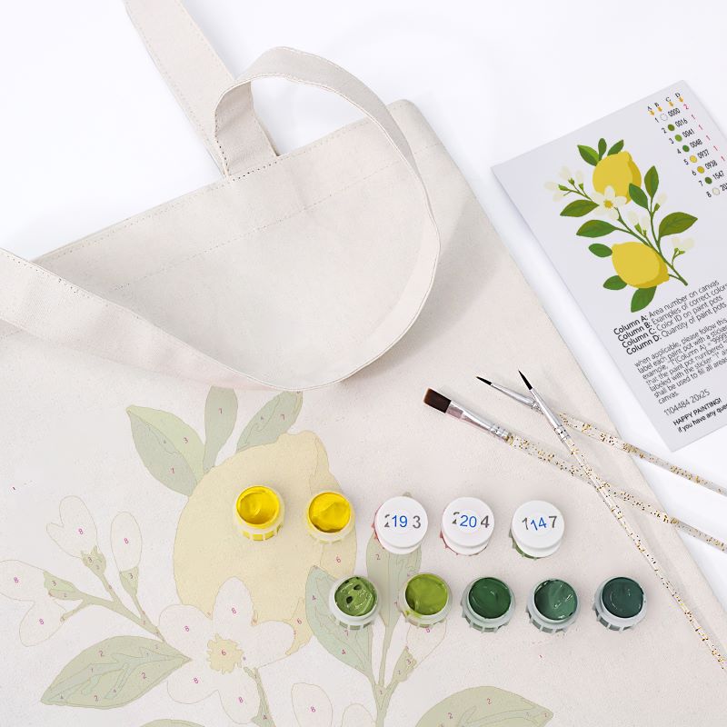 Paint by Numbers Totebag – Lemon Plant