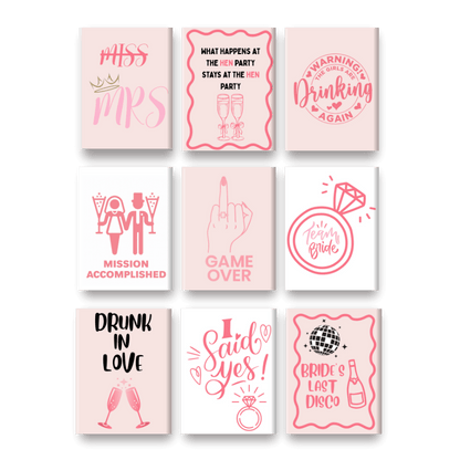 9 Mini Paintings – Bachelorette Set-Paint by numbers