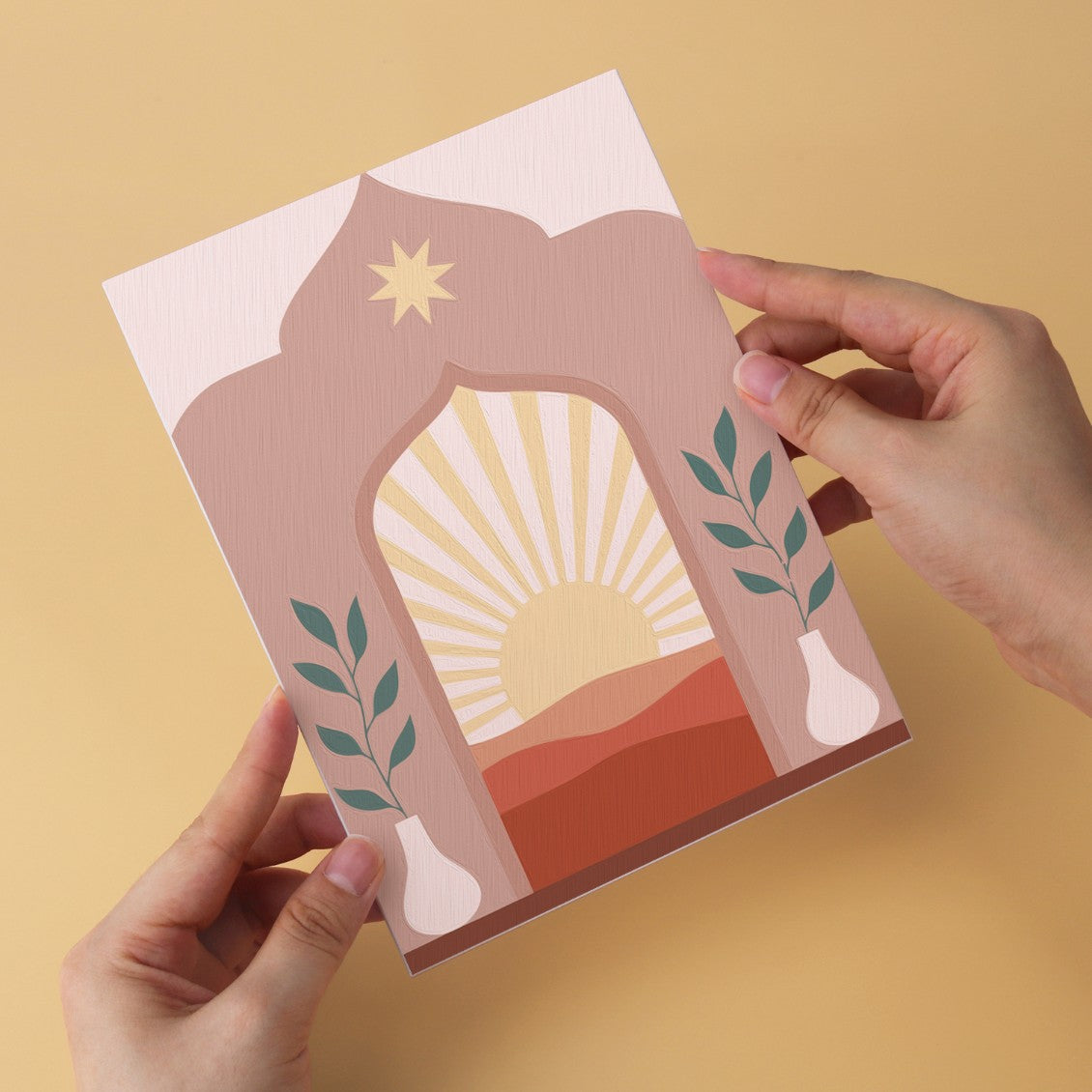 6 Wooden Board Mini Paintings – Desert Doorways