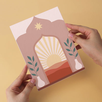 6 Wooden Board Mini Paintings – Desert Doorways