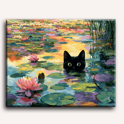 A Water lilies cat | Paint by Number