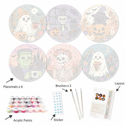 Paint by Number Placemats - Halloween Set