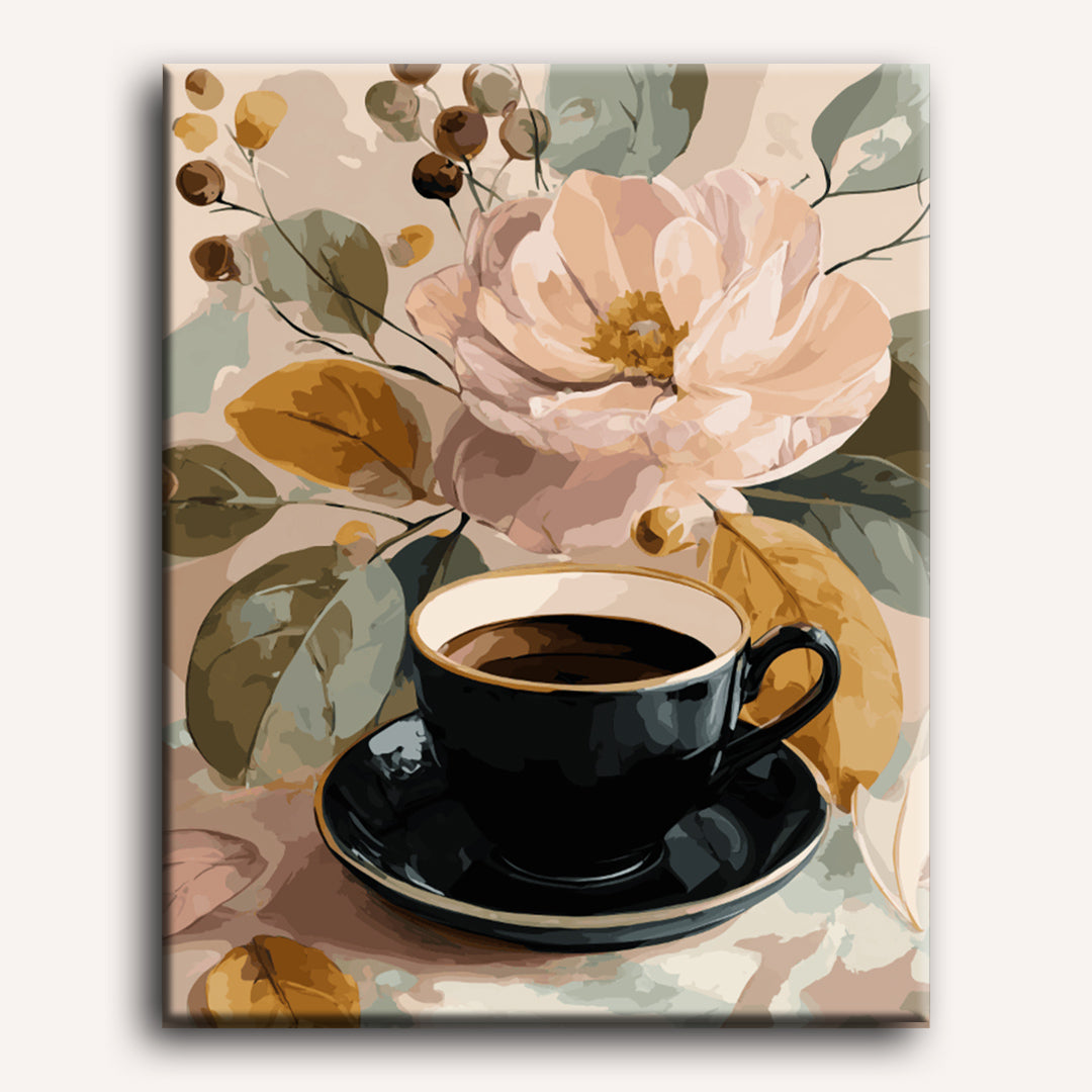 Black cup of coffee | Paint by Number