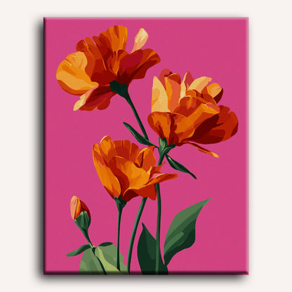 Bloom in Scarlet | Paint by Number