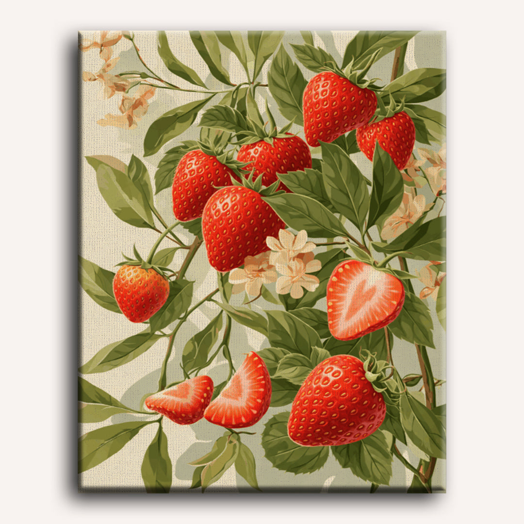 Blooming Strawberries | Paint by Number