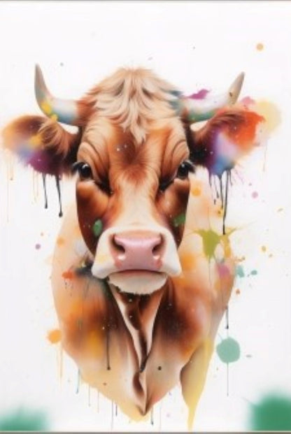 Brown Cow | Paint by Numbers-Paint by numbers