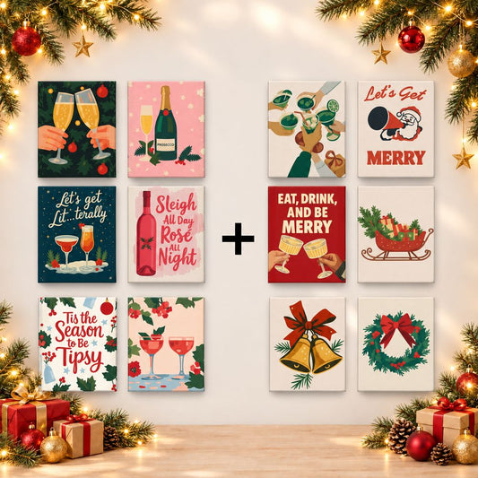 12 mini-peintures | Lot Noël festif