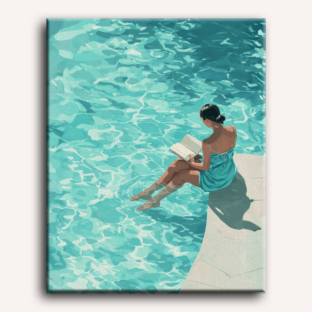 Au bord de la piscine | Peinture par numéros