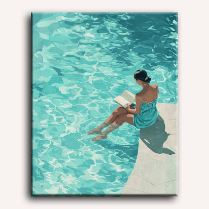 Au bord de la piscine | Peinture par numéros