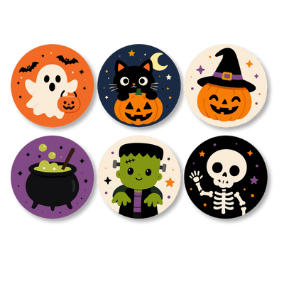 Dessous de verre à peindre par numéros - Halloween adorable