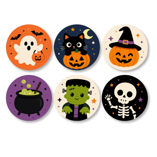 Paint by Number Coasters - Cute Halloween Set - Paint by numbers
