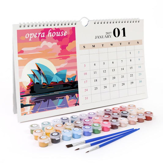 Paint by Numbers Calendar 2027 | Famous Landmarks Edition- Paint by Numbers