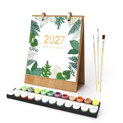 2027 Paint by Numbers Desk Calendar | Plants Edition- Paint by Numbers