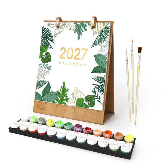 2027 Paint by Numbers Desk Calendar | Plants Edition- Paint by Numbers