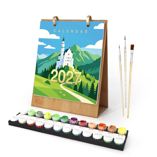 2027 Paint by Numbers Desk Calendar | Travel Edition- Paint by Numbers