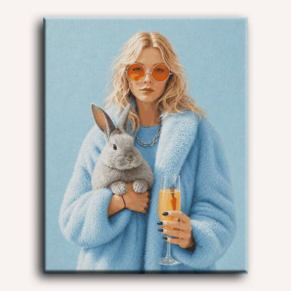 Carrot drink and Bunny | Paint by Number
