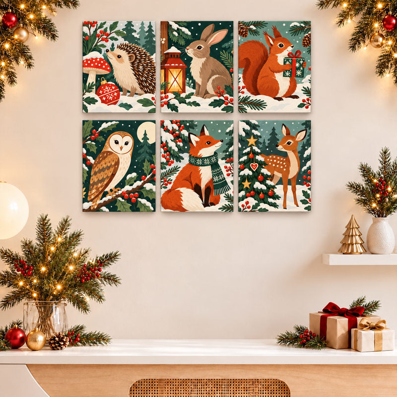 Christmas Paint by Numbers Gift Box – Forest Noel Bundle