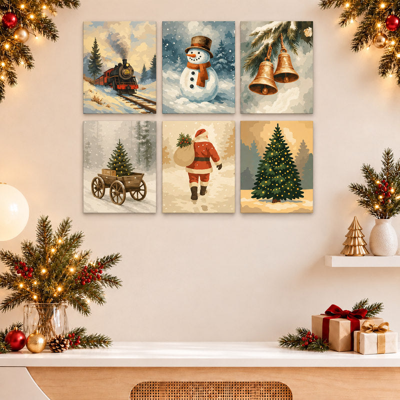Christmas Paint by Numbers Gift Box – Vintage Christmas Bundle