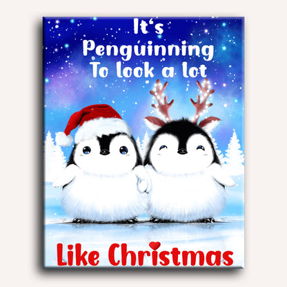 Christmas Penguins - By Tiny Tami | Paint by Number
