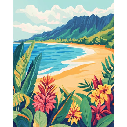 Colorful Beach Landscape | Paint by Numbers-Paint by numbers