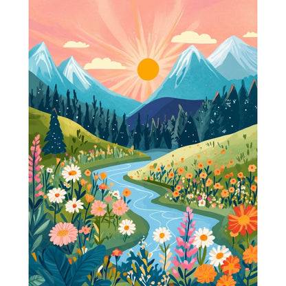 Colorful Landscape | Paint by Numbers-Paint by numbers