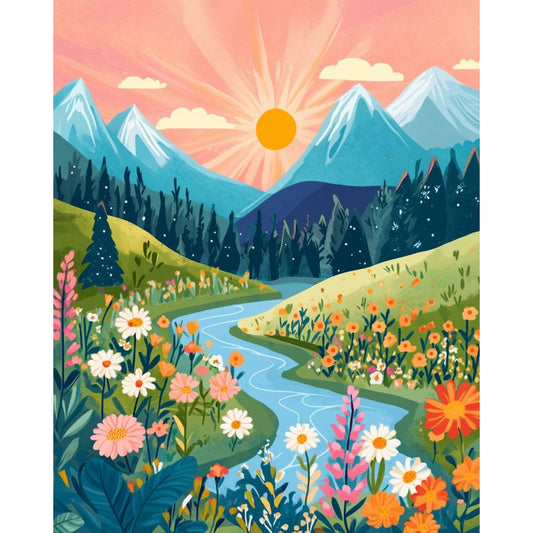 Colorful Landscape | Paint by Numbers-Paint by numbers