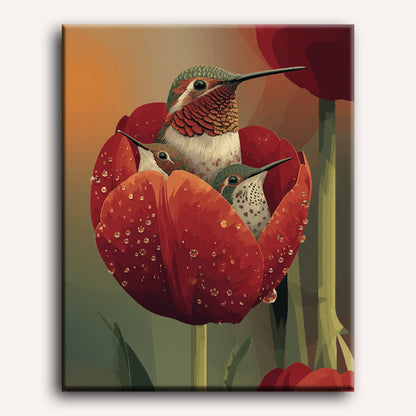 Hummingbird Family | Paint by Number